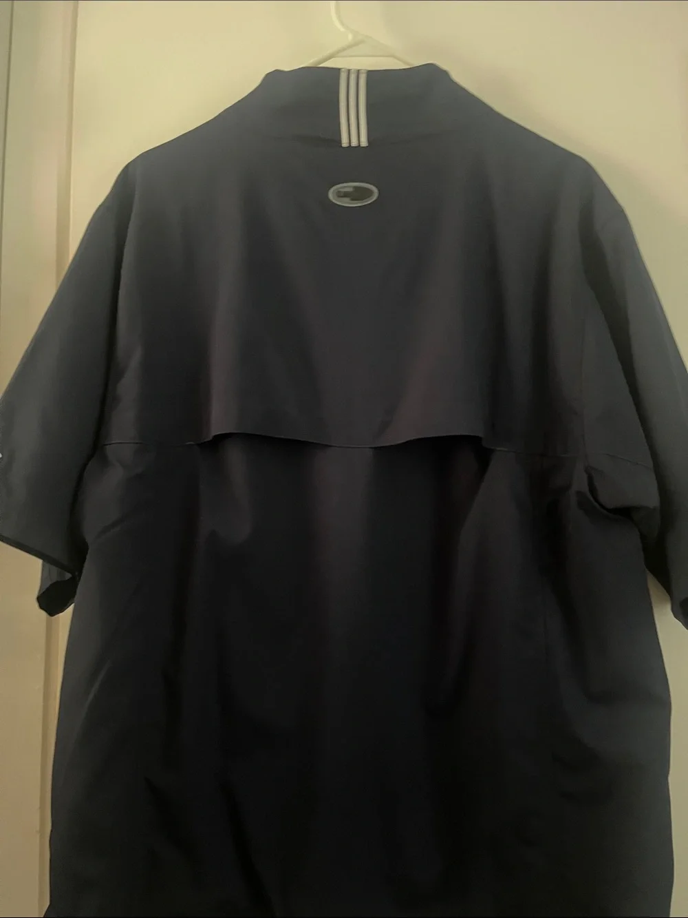 adidas Navy Short-Sleeve Quarter-Zip windbreaker